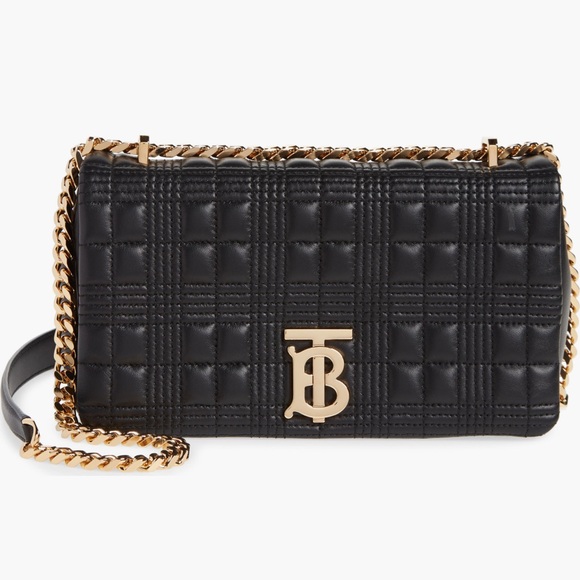 Burberry Small Lola Quilted Lambskin Bag Black Gold - Picture 5 of 13
